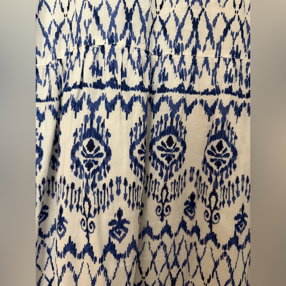 Tommy Bahama Women’s Ikat Print Swim Cover Up Dress 100% Cotton Navy White - XL - Picture 8 of 13